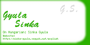 gyula sinka business card